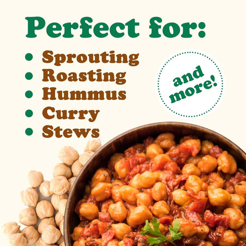 2 Food to Live Organic Garbanzo Beans, Pounds Dried Chickpeas, Non-GMO, Kosher, Raw, Sproutable, Bulk