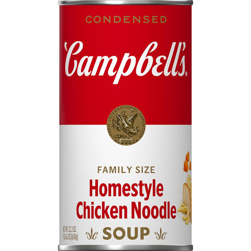 Campbells Condensed Homestyle Chicken Noodle Soup, Family Size, 22.2 Ounce Can