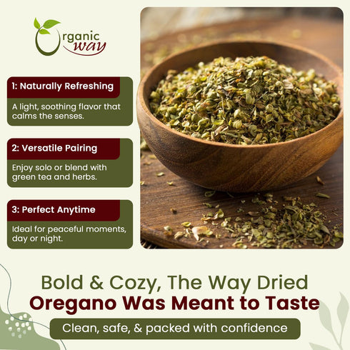 Albania (2 Oz) Organic Way Dried Oregano Leaf Cut & Sifted (Origanum vulgare) - European Wild-Harvest | Organic