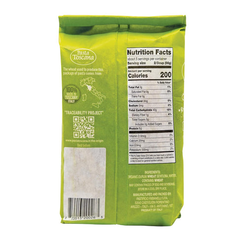 Pasta Toscana 16 oz (Pack 5, Italian Organic Pasta | Organic Tuscan Wheat | Italian Organic Durum Wheat Semolina
