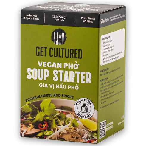 Get Cultured Box Vegan Pho Soup Starter, Authentic Vietnamese Vegan Broth Base