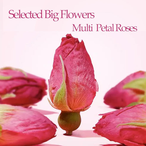 MQUPIN Dried Red Rose Bud Tea - 100% Natural Pure Flower Edible Buds, Culinary Food Grade, 250g/3Packs