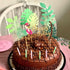 ALISSAR Flamingo and Leaf Cake Topper - Tropical Happy Birthday Decoration Supplies