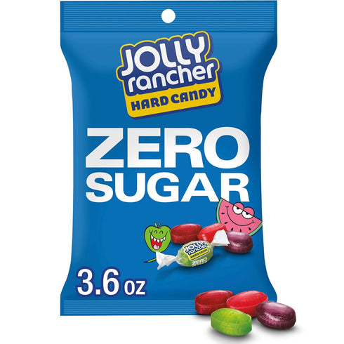 JOLLY RANCHER Zero Sugar Assorted Fruit Flavored Hard Candy Bags, 3.6 oz