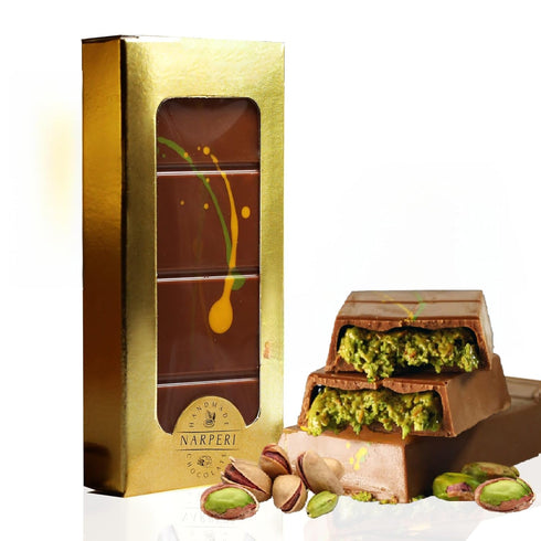 Narperi Dubai Chocolate Bar Pistachio I Viral Knafeh Chocolate Bar with Pistachio Cream