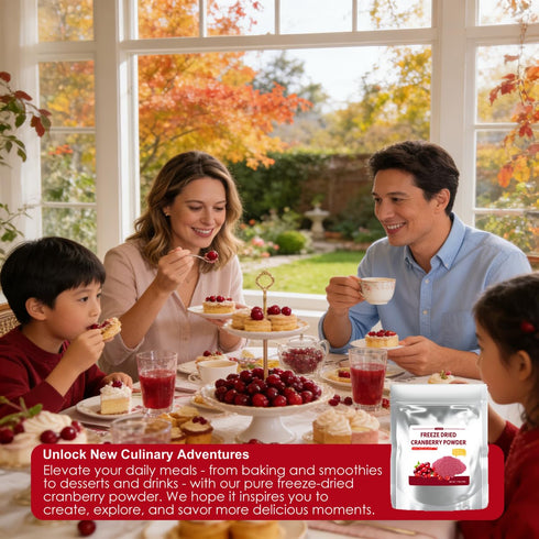 Fraunitsh 1.76oz/50g (1.76oz) Freeze Dried Cranberry Powder, Natural Cranberries Fruit Berry Powder for Baking