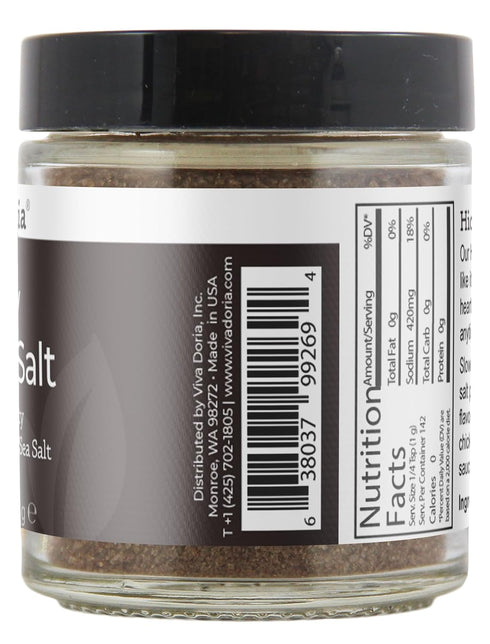 Viva Doria Hickory Smoked Sea Salt (Fine Grain) in 5 oz Glass Jar