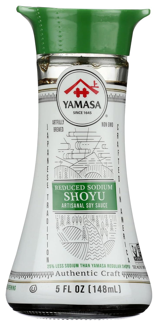 Yamasa Reduced Sodium Shoyu Artisanal Soy Sauce 5 fl oz with Dispenser