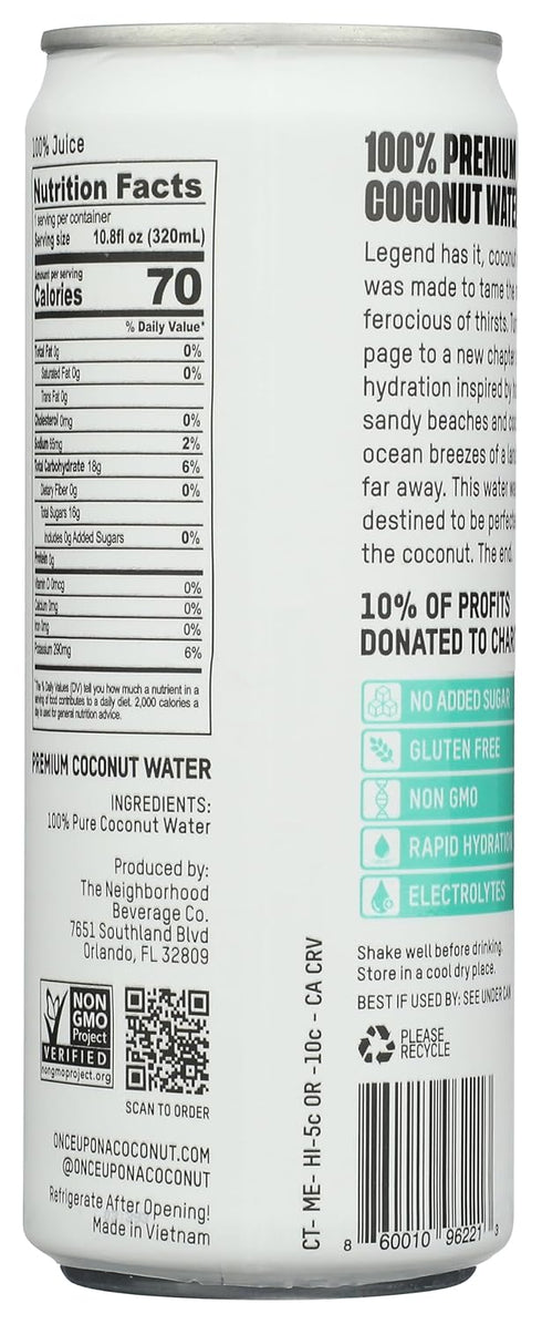10.8 Oz Once Upon A Coconut, Water Coconut Pure, Fl