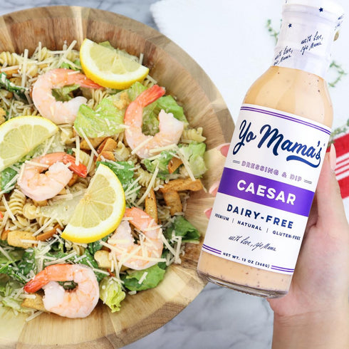 Pack (4) Yo Mama's Foods Keto Classic Caesar Dressing and Dip - of - Low Carb, Low Sodium, and Gluten-Free