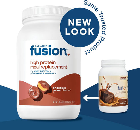 21 Bariatric Fusion Meal Replacement Protein Serving Tub Chocolate Peanut Butter for Bariatric Surgery Patients