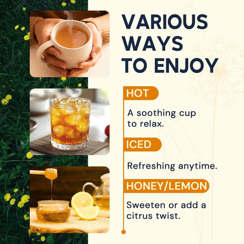 50 Dandelion Leaf & Root Herbal Tea-Caffeine-free, Teabags