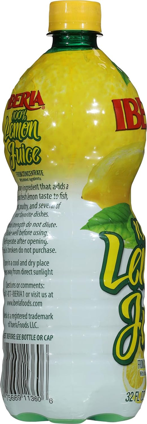 100% Juice,32 Ounce,(Pack 6) Iberia Lemon