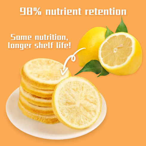 Haomly -90g/3.17oz -100% Dehydrated Lemon Slices Natural Freeze Dried Lemon Slices-Dried Lemons for Cocktails