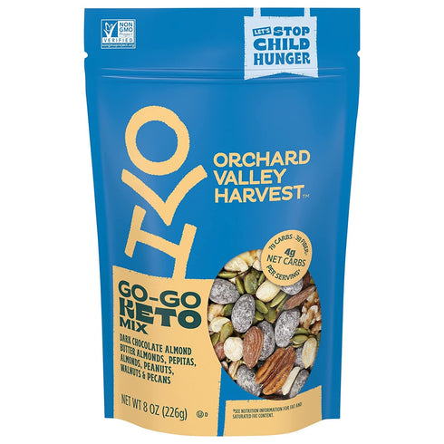 8 oz (Pack 2) Orchard Valley Harvest Go-Go Keto Mix, Dark Chocolate Almond Butter Almonds, Peanuts, Walnuts