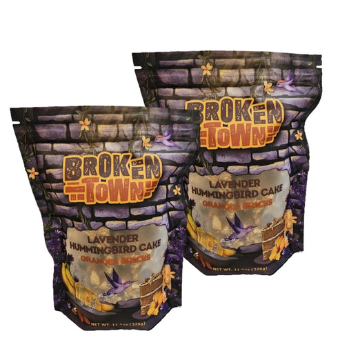 BROKEN TOWN Granola Bricks (11.5oz) 2-pack (Lavender Hummingbird Cake)