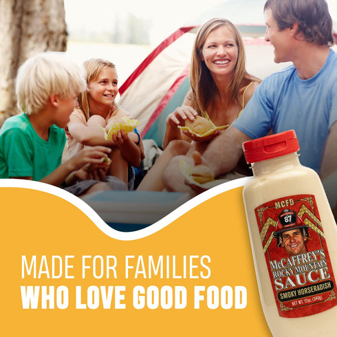 McCaffrey Smoky Horseradish Sauce Creamy Horseradish with Mesquite Smoke Bold, Savory Condiment for Meats, Sandwiches
