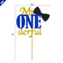 Joymee Mr Onederful Double Sided Cake Topper, 1st Birthday Decorations with Bowtie Gold Glitter