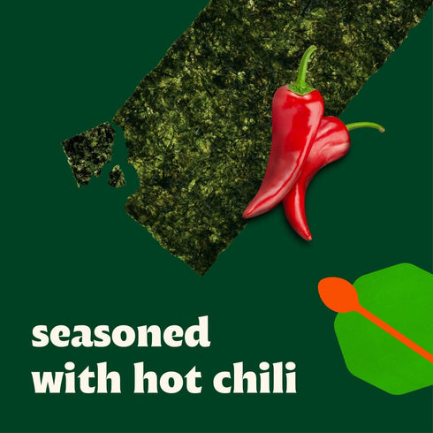 0.14 (Pack 12) Bibigo Seaweed Crisps, Hot Chili, Ounce