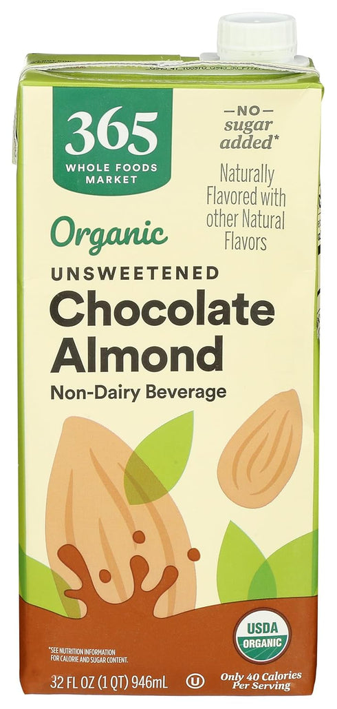 365 by Whole Foods Market, Organic Chocolate Unsweetened Almond Milk, 32 Fl
