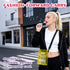 Set 4 Amos TastySounds Wearable Music Lollipop - Flavors & Music Styles with Trendy Yellow PVC Crossbody Bag, Bone