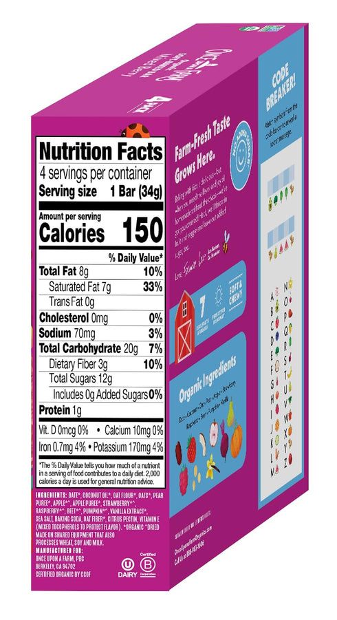 4 Count Once Upon A Farm Organic Mixed Berry Soft-Baked Bars