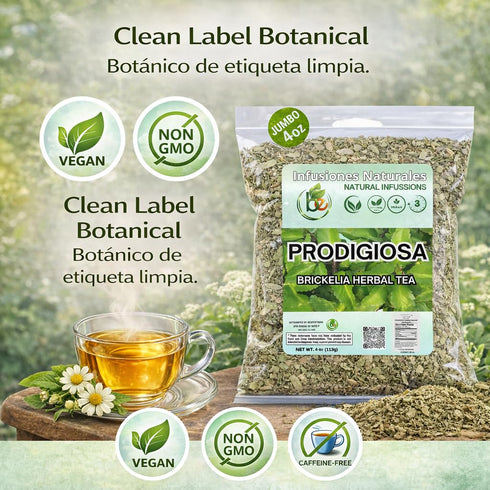 4 oz (113g) 100% Prodigiosa Herbal Tea Natural Mexican Herb Wildcrafted Brickellia Vegan, Non-GMO Loose Leaf Herbal