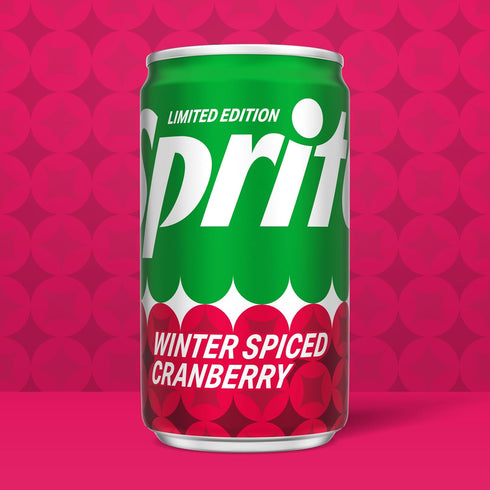 Pack, 7.5 oz 10 Pack Sprite Winter Spiced Cranberry Soda Soft Drink Fridge fl Mini Cans