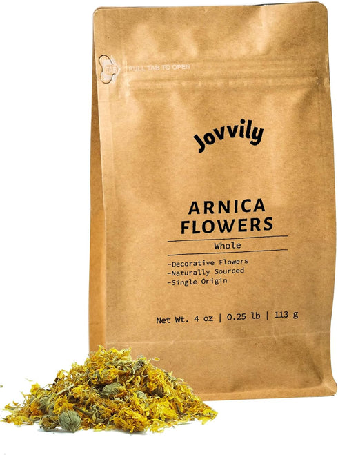 Jovvily Decor Dried Flower Bundle, Arnica Flowers, Dried Lavender Flower Buds, and Rose Petals, Fresh Aromas