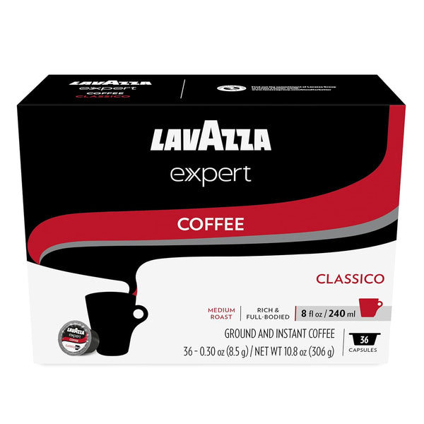 Lavazza Expert Classico Coffee Capsules, Medium Roast Arabica and Robusta Blend - Compatible with Lavazza Classy Plus