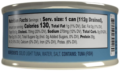 5.6oz (6 Pack) Tuscanini Italian Solid Light Yellowfin Tuna in Water | Gluten Free, Soy Free, Mineral Enriched, Kosher