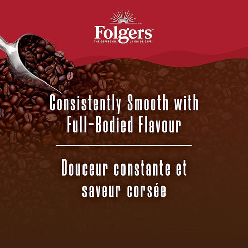 816g Folgers Classic Roast Medium Dark Roast, Ground Coffee, Canister