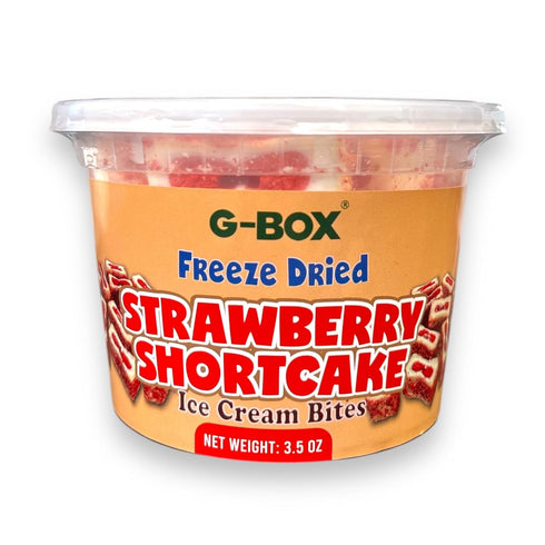 (3.5 OZ G-BOX Freeze Dried Ice Cream| Crunch Strawberry Shortcake Ice Cream Bites - Perfect for Camping, Outdoor