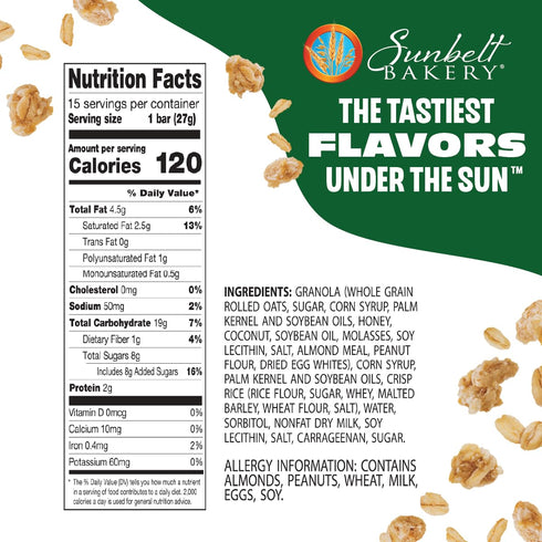14.26 Oz. 15 Count 1) Sunbelt Bakery Oats & Honey Chewy Granola Bars, (Box