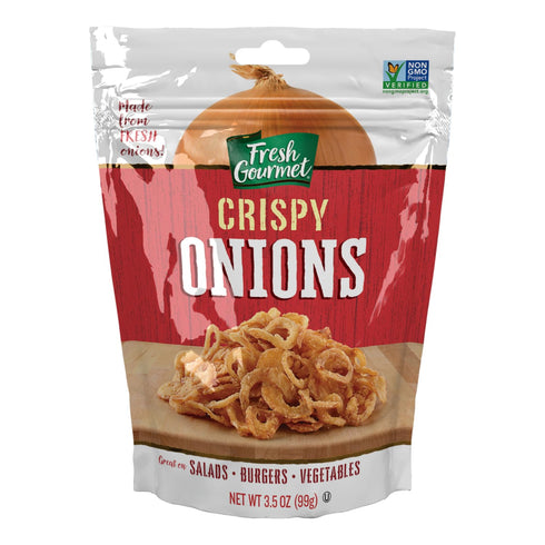 3.5 oz 3 Pack Fresh Gourmet Crispy Toppings, Lightly Salted Onions, Crispy Red Peppers & Pickle-Flavored Dillies, Salad