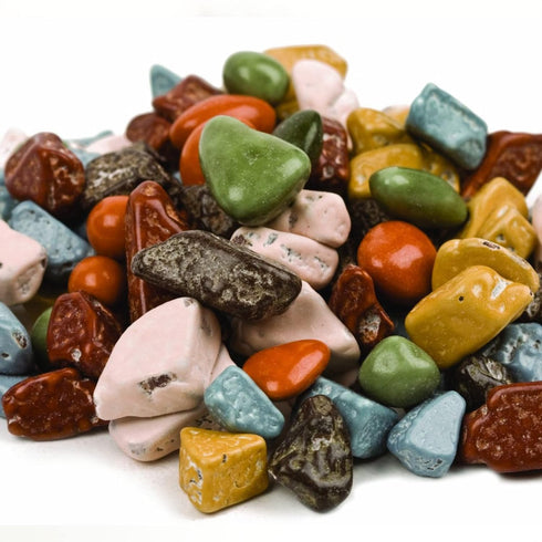 1 (Pack 1) Chocolate Rocks Kidu Candy Bulk Candy Coated Edible Rock Chunks for Cake Decorating Resealable Bag, Pound