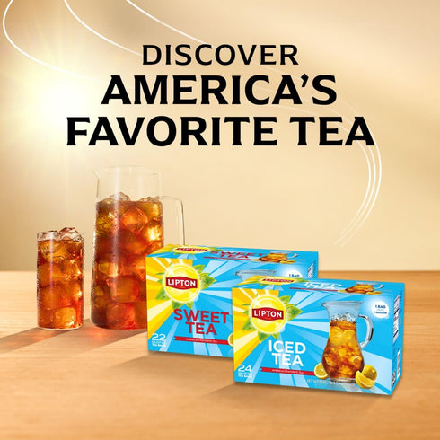 24 Lipton Unsweetened Iced Tea Bags, Gallon-Sized Zero Calories, Total Tea Bags