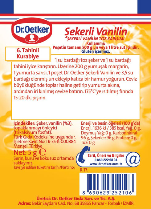 Dr. Oetker Sugar(10 Pack) Vanillin Made in Turkey
