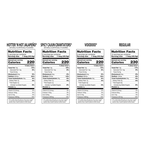 Pack (1.5 oz 25 Count) Zapps New Orleans Kettle-Style Potato Chips Variety Bags, Includes Voodoo, Hotter N' Hot