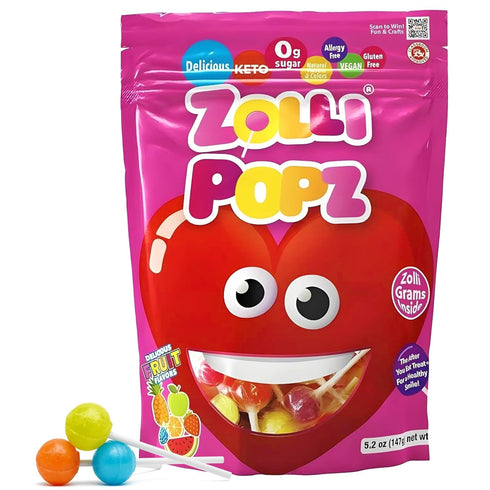Zollipops - Valentines Pack - Clean Teeth Pops Sugar Free Candy Dye-Free