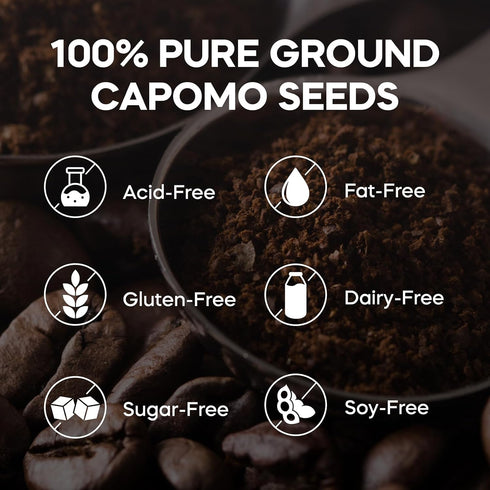 11 oz Tattva's Herbs Cafe Capomo Herbal Coffee Alternative, Caffeine & Acid Free, Classic Dark Roast