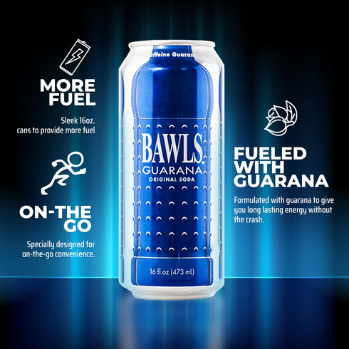 Bawls Pack, 16oz 12 Pack Guarana Variety Guarana Drink, Guarana Soda, Guarana Fueled Soda for Energy, High Energy