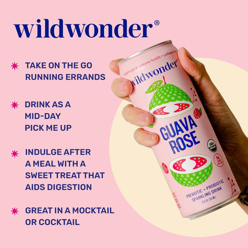 12 Wild Wonder Organic Guava Rose Prebiotic & Probiotic Drink, FZ