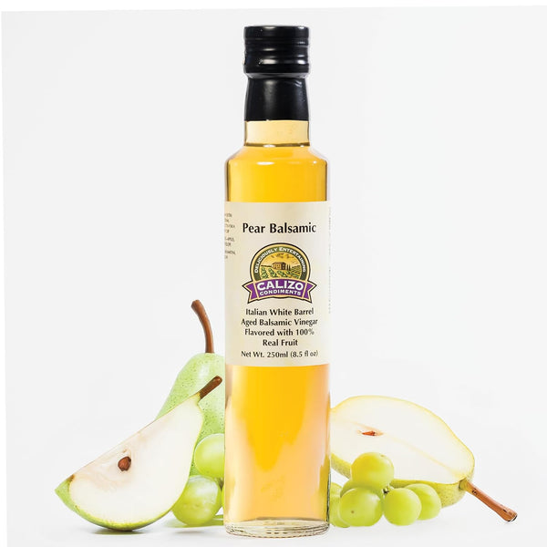 Calizo Pear Flavored Vinegar White Balsamic with Real Pear Juice All-Natural, Non-GMO,