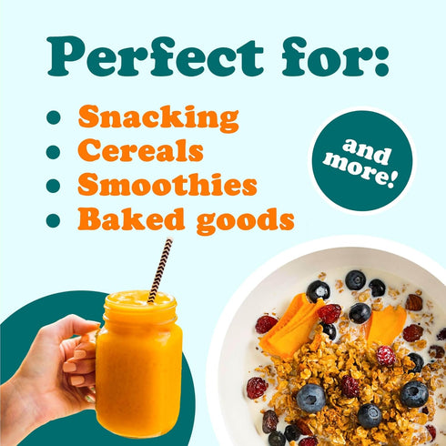 3 Food to Live Dried Mango Cheeks, Pounds - Premium Quality, Unsweetened, Unsulfured, and Preservative-Free. Naturally