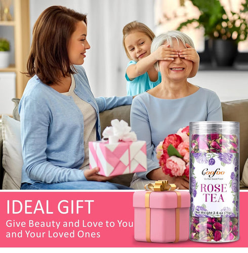Dried Rose Buds Tea, Edible Whole Flowers Loose Leaf Herbs, Premium Natural Healthy Fragrant Beverage, Ideal for Gift,