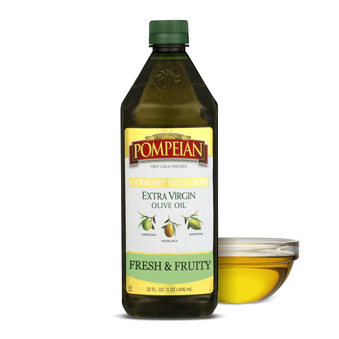 Pompeian Gourmet Selection Extra Virgin Olive Oil, Contains Polyphenols, First Cold Pressed,