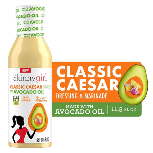 11.5 Skinnygirl Sugar Free Gluten Free Avocado Oil Salad Dressing, Creamy Caesar, Ounce