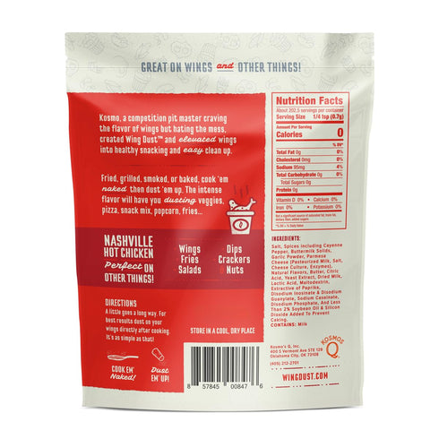 Kosmos Q Nashville Hot Chicken Seasoning Wing Dust, Savory & Spicy Chicken Seasoning for Wings, Fries, Popcorn, Dips, 5