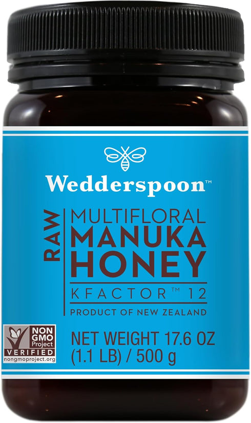 Wedderspoon Raw Premium Manuka Honey, KFactor 12, 17.6 Oz, Unpasteurized, Genuine New